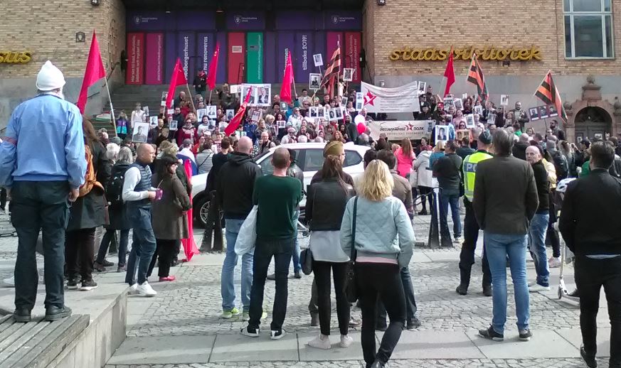 Demonstration till minnet av segern över nazismen i Stockholm idag