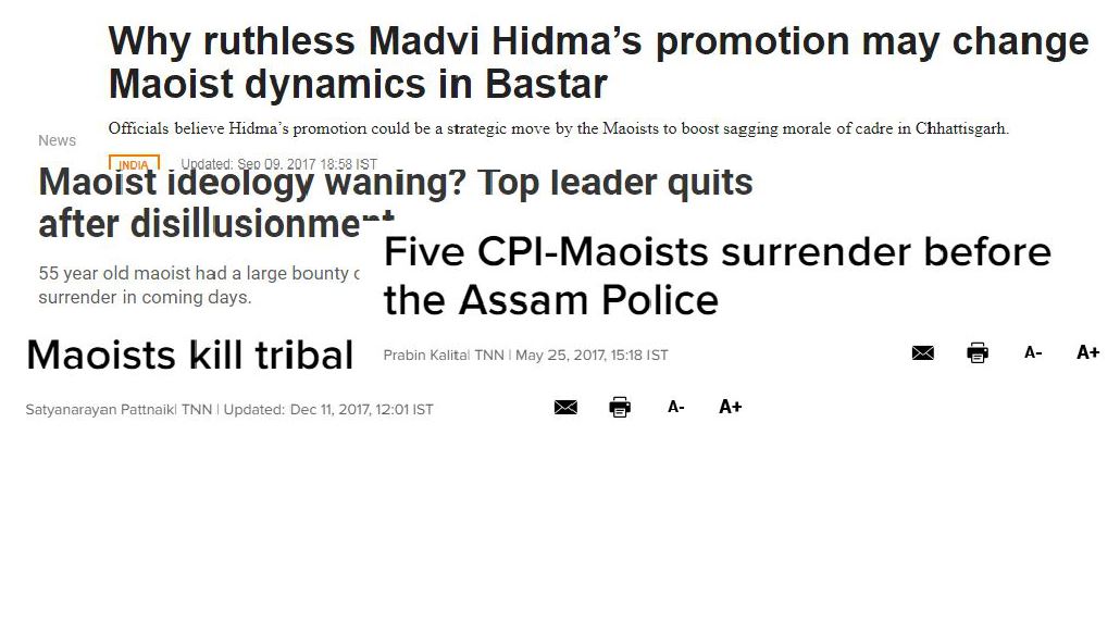 Indien: CPI(maoist) bemöter medialögnerna